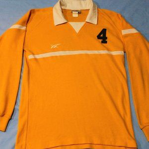 VINTAGE Asics Yellow Rugby Long Sleeve Shirt